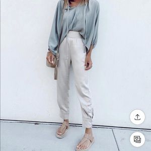 A&F Satin Joggers - black